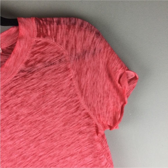 Free People Night Sky Coral Burnout Rolled Raglan Short Sleeve Tee Size Medium - Picture 6 of 7